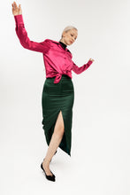 Load image into Gallery viewer, silk midi skirt